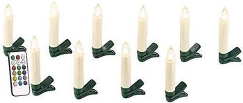 Lunartec 10er-Set LED-Weihnachtsbaum-Kerzen NX8530-944