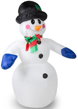 Monzana Schneemann, Aufblasbarer XXL 240cm LED Beleuchtet Befestigungsmaterial IP44 Außen