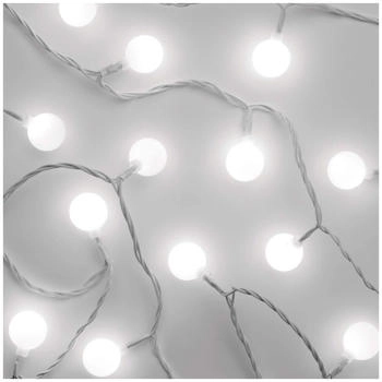 EMOS LED-Lichterkette Cherry kaltweiß 4m lang mit 40 LEDs in Kugelform 2,5cm, 6h Timer,D5AC01
