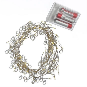 Marelida LED Lichterkette Diamant Cluster Dekolichterkette mit Tropfen 100LED 1,2m Timer - transparent Kunststoff
