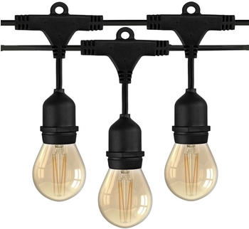 Ledvion Lichterkette, LED Lichter Ketten Außen, 5M, Mit 5x Gold E27 LED, Wasserdicht IP65, Lichternetz Außenbereich, 3.5W, 2700K