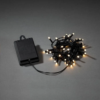Konstsmide LED Lichterkette (IP44), schwarzes Kabel, Batterie: 4 x AA 1,5V (exkl.) - 3724-130