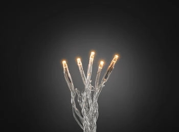 Konstsmide Micro LED Lichterkette, verschwei&szlig;t, 10 bernsteinfarbene Dioden, 24V Innentrafo, transparentes Kabel; 6350-823