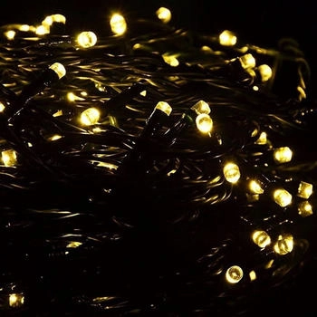 Nipach LED Timer Lichterkette 200er warmweiß / grün 20m außen BA11236