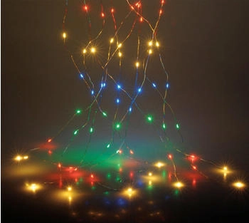 Spetebo Draht Lichterkette multicolor - bunt / 300 Led - Deko Weihnachts Leuchtdraht mehrfarbig für Außen Outdoor