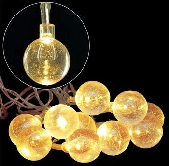 Buri Led Lichterkette mit Glitzerkugeln warmweiß Weihnachten