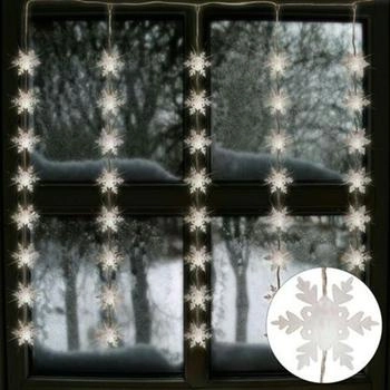 Buri Led Lichtervorhang Schneeflocken 75x85cm Weihnachtesdeko 40 Lichter Fensterdeko