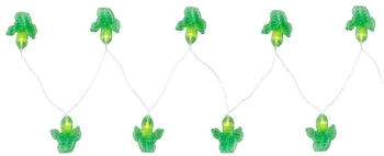Globo Lichterkette Kaktus grün Lichterkette Wohnzimmer Dekoleuchte Kaktus, 10x Led 0,06 Watt, l 185 cm