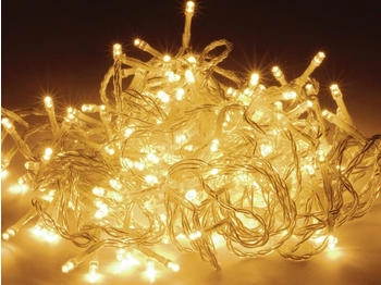 EDM Led-Lichterkette, 120 Leds, warmweiß, 230V, IP44, Innen/Außen, silber/transparent