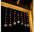 Spetebo Led Lichtervorhang Schneeflocke 120x70 cm - 47 Led warmweiß - Fenster Deko Lichterkette