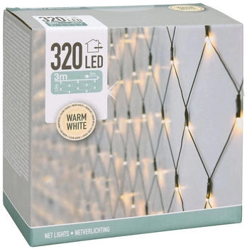 Spetebo Deko Lichternetz mit 320 Led - warm weiß - Garten Lichtervorhang 300 x 150 cm für Außen mit Kabel und Netzstecker