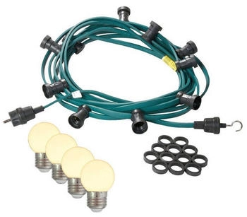 SATISFIRE Illu- Party Lichterkette Außenlichterkette 20m grün 20 warmweiße LED Kugellampen - grün