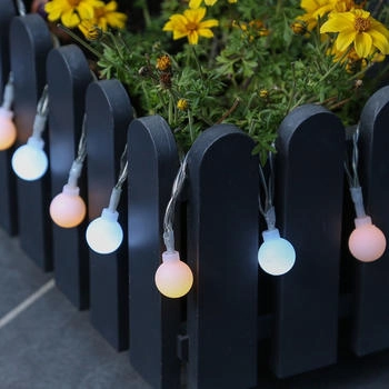 Marelida LED Deko Lichterkette Berry Mini Kugeln 20LED warmweiß kaltweiß L: 1,9m Timer - weiß Kunststoff