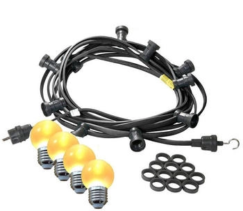 SATISFIRE Illu- Party Garten Außenlichterkette 20m schwarz 20 ultra-warmweiße LED Kugeln - schwarz Kunststoff