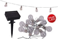 n&auml;ve LED-Lichterkette "Gl&uuml;hbirne" 10 Stk.-flammig Solar, 10 Gl&uuml;hbirnen klar,