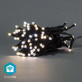 Nedis SmartLife Weihnachtsbeleuchtung | Schnur | Wi-Fi | Warm bis kühlen weiß | 50 LED's | 5.00 m | Android? / IOS