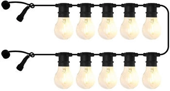 Sirius Glas-Lichterkette Tobias Erweiterung 10 LED klar 4,5m schwarz außen
