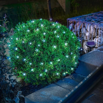 Esotec Solar Premium Lichterkette 60 Led kaltweiß Garten Weihnachtsdeko 102167