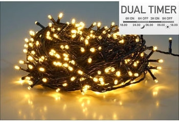 Spetebo Led Lichterkette mit Dual Timer und 8 Funktionen - 40 Led warm wei&szlig; - Deko Garten Beleuchtung Batterie f&uuml;r Au&szlig;en