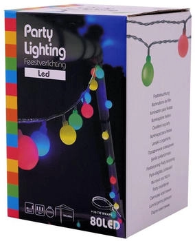 Spetebo Party Lichterkette 80 Led Kugeln - bunt / 16m - Pavillon Au&szlig;en Party Beleuchtung