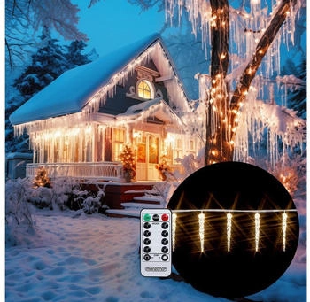 Monzana 40-80 Led Eiszapfenlichterkette 8 Leuchtmodi Timer IP44Lichterkette Eiszapfen 11,5x5m 80 Eiszapfen warmweiß