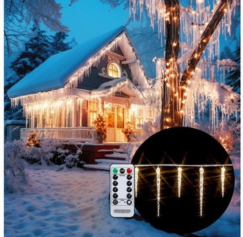 Monzana 40-80 Led Eiszapfenlichterkette 8 Leuchtmodi Timer IP44Lichterkette Eiszapfen 11,5x5m 40 Eiszapfen warmweiß