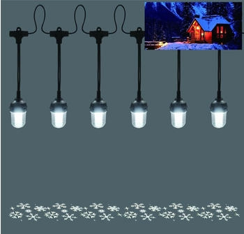 Trend Line Led-Lichterkette Projektor Schneeflocke Außen 2,5 m kaltweiß mit Timer Lichterkette