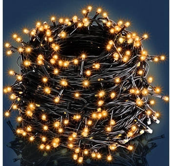 Monzana Lichterkette Led IP44 Warmweiß Kaltweiß Bunt 20m warmweiß - schwarzes Kabel