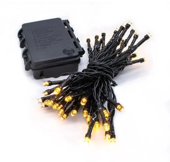 Spetebo Led Außen Lichterkette warm weiß - 1,8 m / 24 Led - Garten Weihnachten Winter Deko Beleuchtung Timer Batterie
