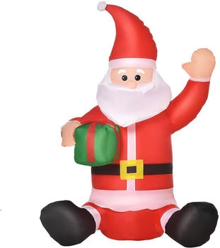 HomCom Weihnachtsfigur Selbstaufblasbare Weihnachtsmann