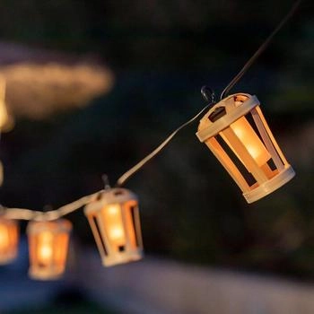 Newgarden HIAMA LED x10, Lichterkette 5m, Außen & Innen mit Flammeneffekt IP44