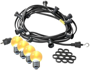 SATISFIRE Illu- Party Garten Außenlichterkette 30m schwarz 30 ultra-warmweiße LED Kugeln - schwarz