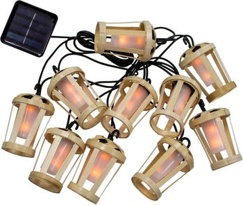 Newgarden New Garden 10-flammige HIAMA Solar LED Lichterkette 5m Außen & Innen mit Flammeneffekt