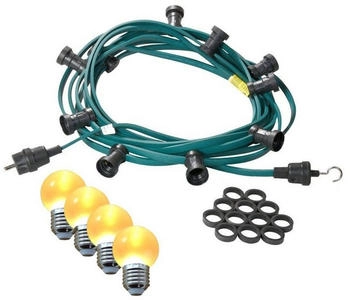 SATISFIRE Illu-/Partylichterkette 20m Außen Terrasse Garten 20 ultra-warmweiße LED Kugeln