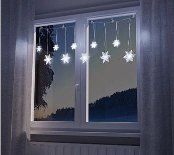 Spetebo Led Schneeflocken Lichterkette - 135 cm - mit 10 Led in kalt weiß
