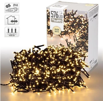 ECD Germany Led Büschel Lichterkette 4,2m mit 576 Leds Warmweiß, Strombetrieb, IP44 Wasserdicht, Innen/Außen