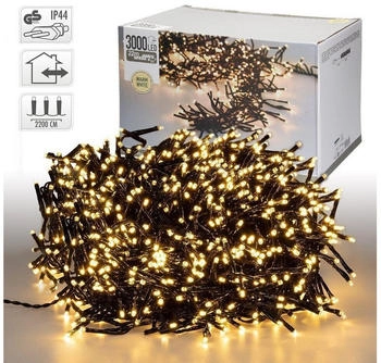 ECD Germany Led Büschel Lichterkette 22m mit 3000 Leds Warmweiß, Strombetrieb, IP44 Wasserdicht