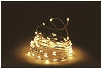 Spetebo Draht Lichterkette 5 m mit 100 Micro LED - warm wei&szlig; - Leuchtdraht