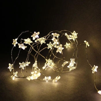 INDA-Exclusiv 3 Stück Led Lichterkette Stern je 40 Led-DLK111W-S-3stück