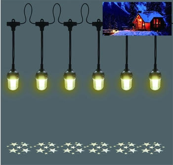 Trend Line Led-Lichterkette Projektor Sterne Außen 2,5 m warmweiß mit Timer Lichterkette