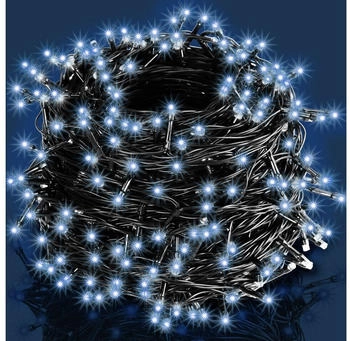 Monzana Lichterkette Led IP44 Warmweiß Kaltweiß Bunt 60m kaltweiß - schwarzes Kabel