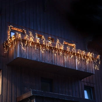 Marelida LED Solar Lichterkette Compact Twinkle - 500 bernstein LED - 8 Funktionen - L: 11m - USB