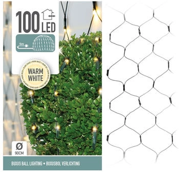 Spetebo Led Lichterkette für Buchsbaum Kugel mit 100 Led - ø 90cm - Buchskugel Deko Lichternetz