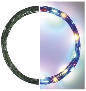EMOS Multicolor Nano-Lichterkette (IP44), 4m lange NANO f&uuml;r Partys, Weihnachten 6 h Timmer,gr&uuml;nes Kabel