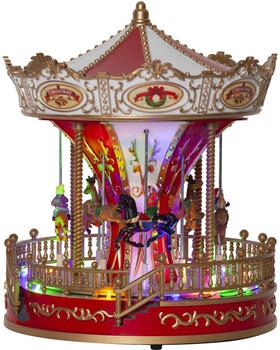 Star Trading STAR Largeville LED Weihnachts Fiberoptik Deko Karussel mit bunten LEDs + Musik