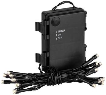 Coen Bakker LED Batterie Lichterkette außen 200 LED warmweiß 14,95m 6/18h Timer schwarz