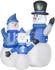 HomCom Schneemann Familie Selbstaufblasbare Dekoration LED mit Gebläse Blau