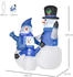 HomCom Schneemann Familie Selbstaufblasbare Dekoration LED mit Gebläse Blau
