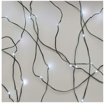 EMOS Nano-Lichterkette kaltwei&szlig; (IP44), 15m lange NANO f&uuml;r Partys, Weihnachten 6 h Timmer,gr&uuml;nes Kabel