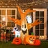 HomCom Halloween Aufblasbar Spukbaum Aufleuchtend Kürbis Geist Spukgespenst Deko